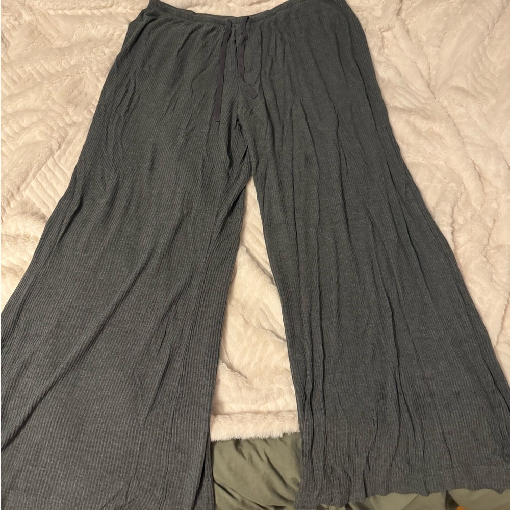 Gray Wide-Leg Pants